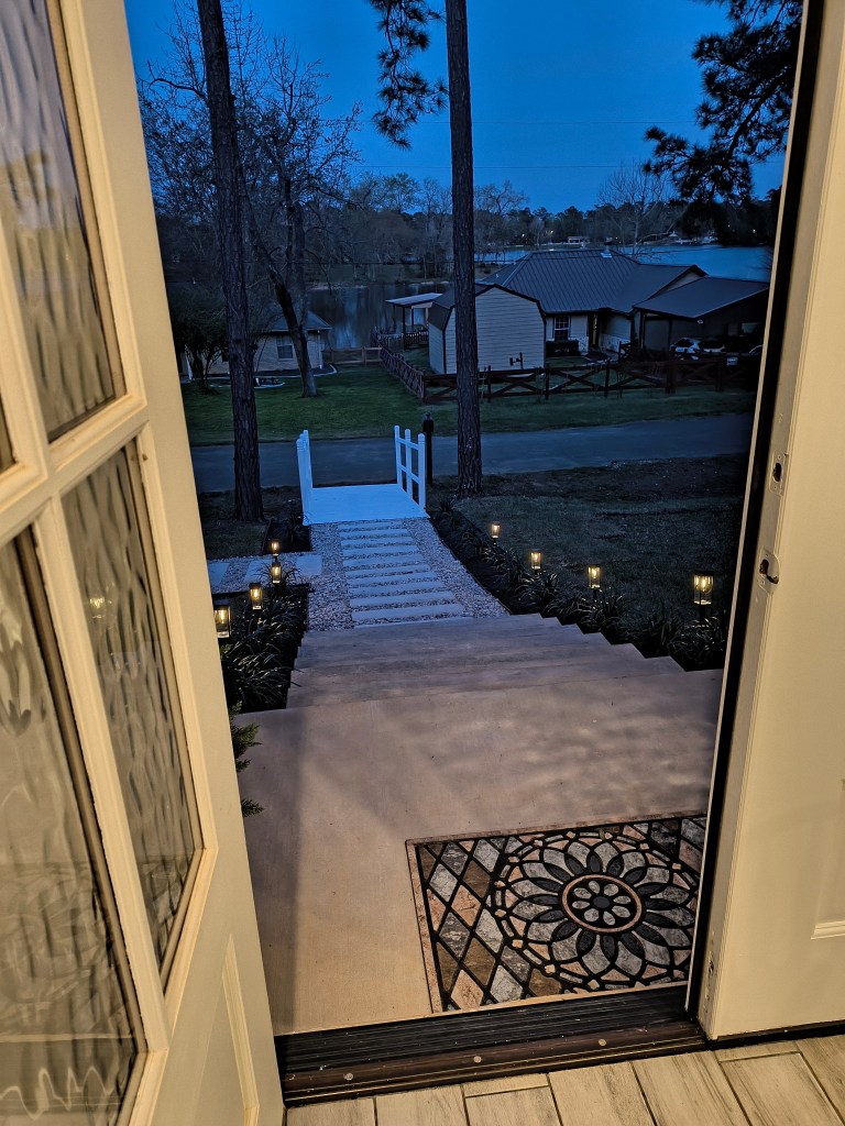 Lighted front door path with solar pathway lights from Amazon.
https://amzn.to/4cJffY7
acrossthelake.blog
Amazon Associates Link
