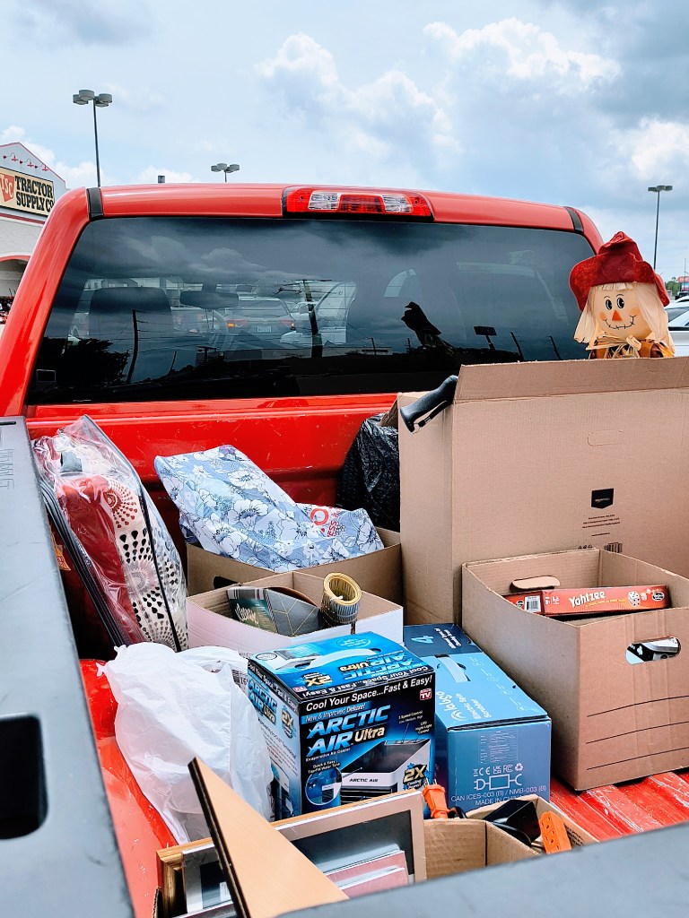 Our truck loaded with items to be donated to Goodwill.
acrossthelake.blog