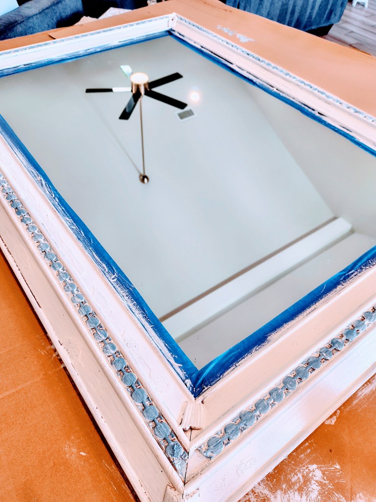 Vintage Mirror Makeover in White and Blue.
acrossthelake.blog