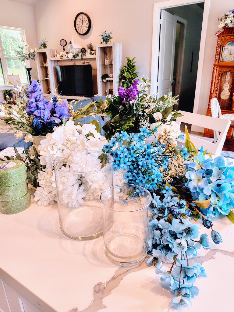 Faux floral arrangement making supplies.
acrossthelake.blog