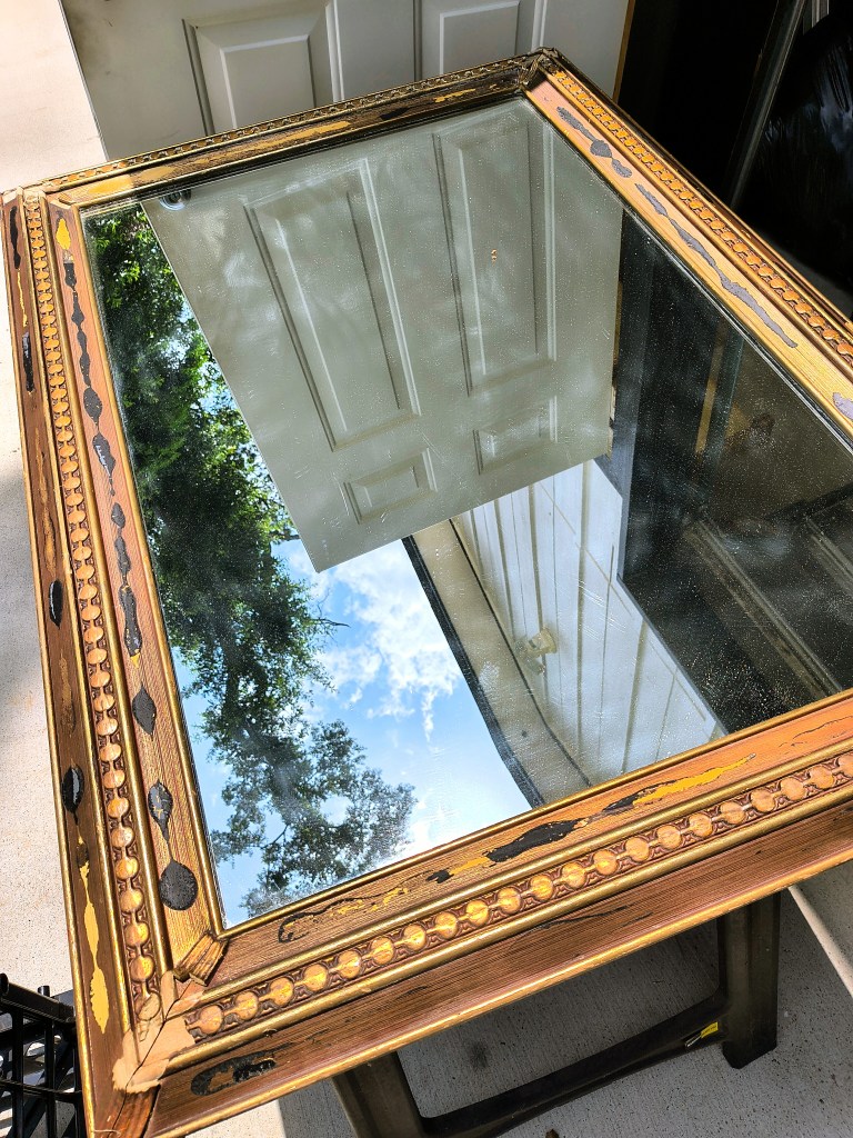 Western Motif Vintage Mirror Before Transformation.
acrossthelake.blog