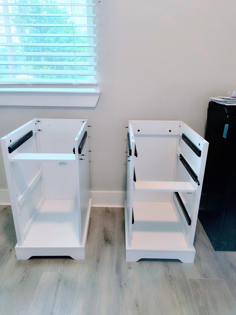 White Farmhouse Desk (from Amazon) being assembled in sections.
https://amzn.to/4e5zi3G
acrossthelake.blog