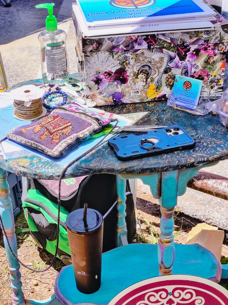 Gloria's Good Vibrations Furniture restored table.
acrossthelake.blog