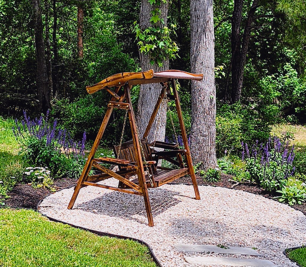 Beautiful wooden outdoor swing with canopy from Amazon.
https://amzn.to/45mjCGN
acrossthelake.blog