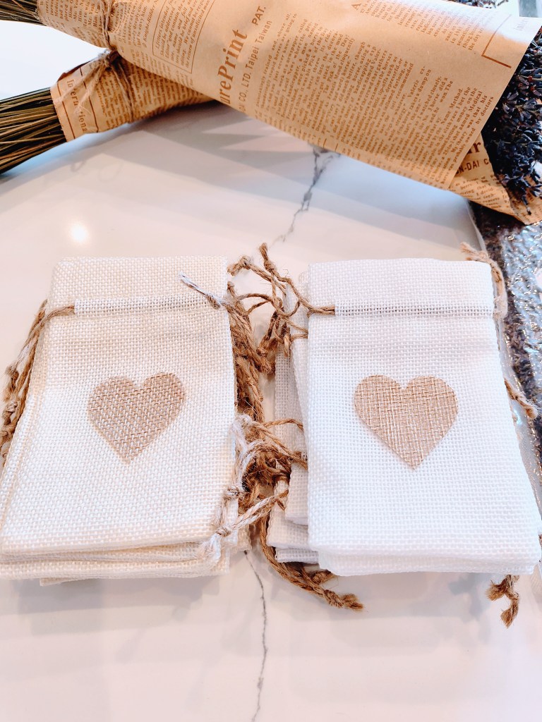 Burlap sachet bags with cute heart designs from Amazon.  https://amzn.to/4k2Clfd
acrossthelake.blog