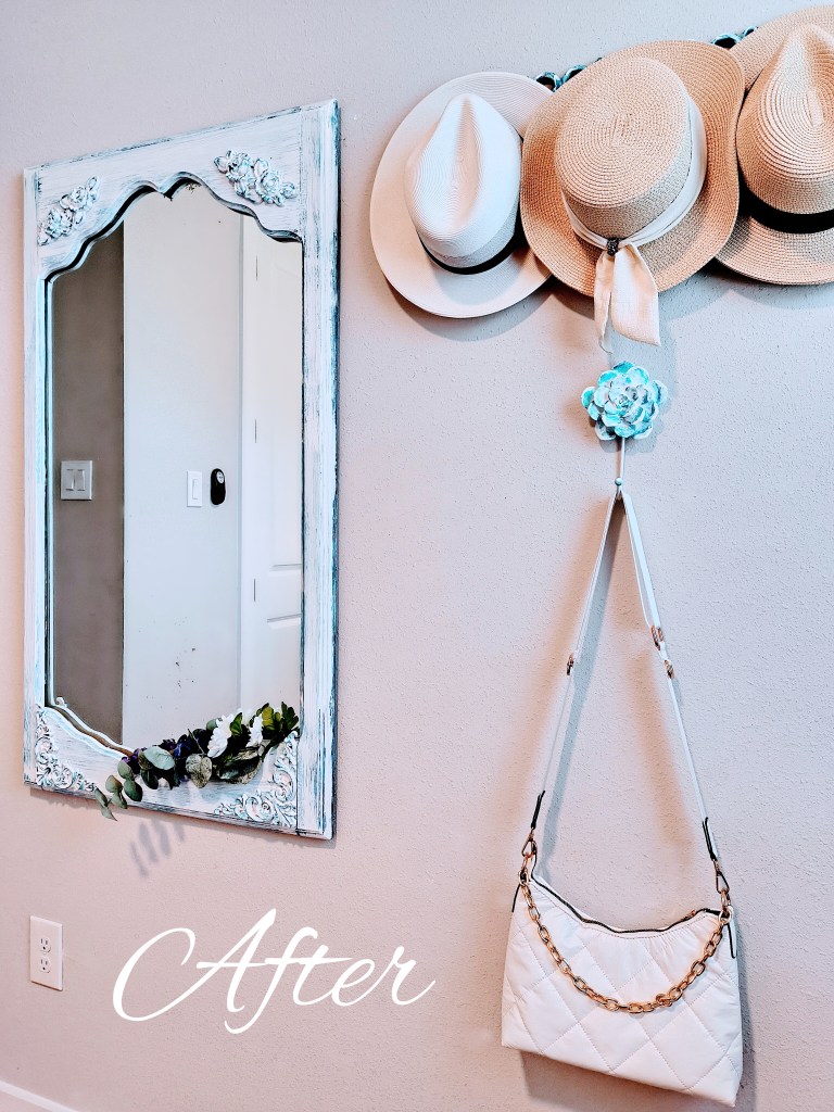 Vintage mirror makeover, after photo.
acrossthelake.blog