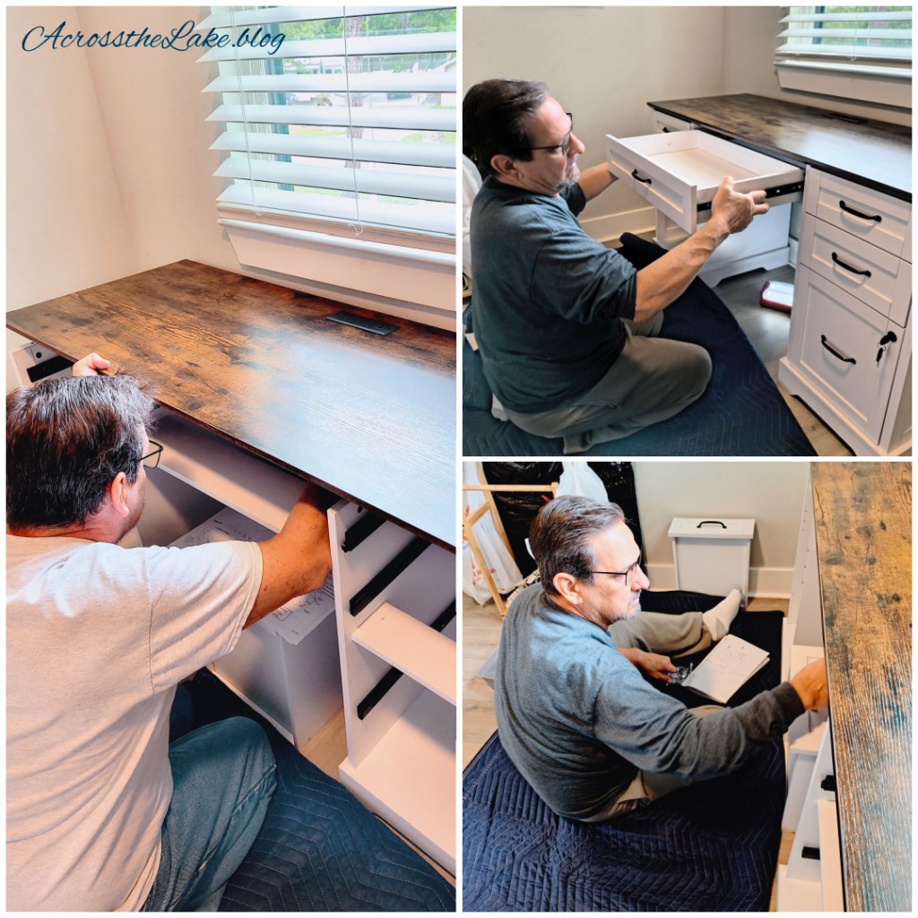 Willie finishing desk assembly.
White Farmhouse Desk from Amazon.
https://amzn.to/4e5zi3G
acrossthelake.blog