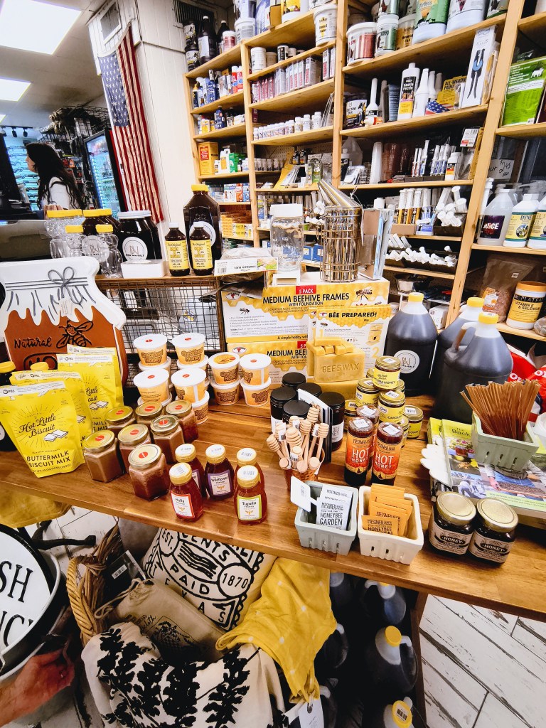 Local honey products at New Waverly Feed Store.
acrossthelake.blog