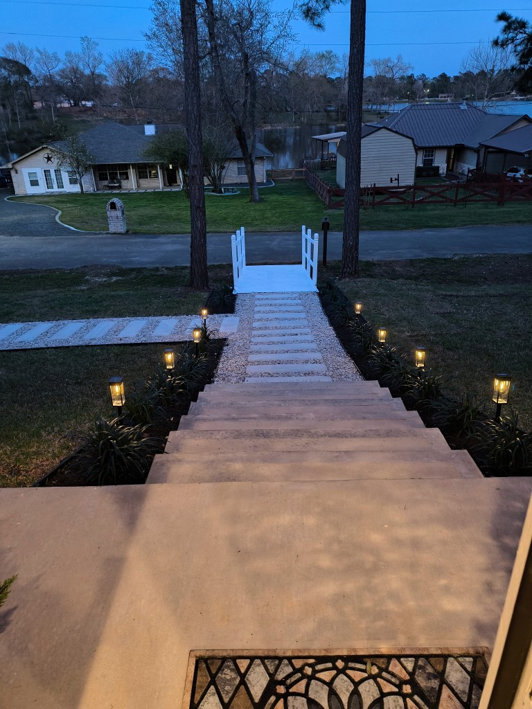 Front Lakeside Steps Lit Up with
Solar Pathway Lights from Amazon
https://amzn.to/4cJffY7
acrossthelake.blog
Amazon Associate Link

