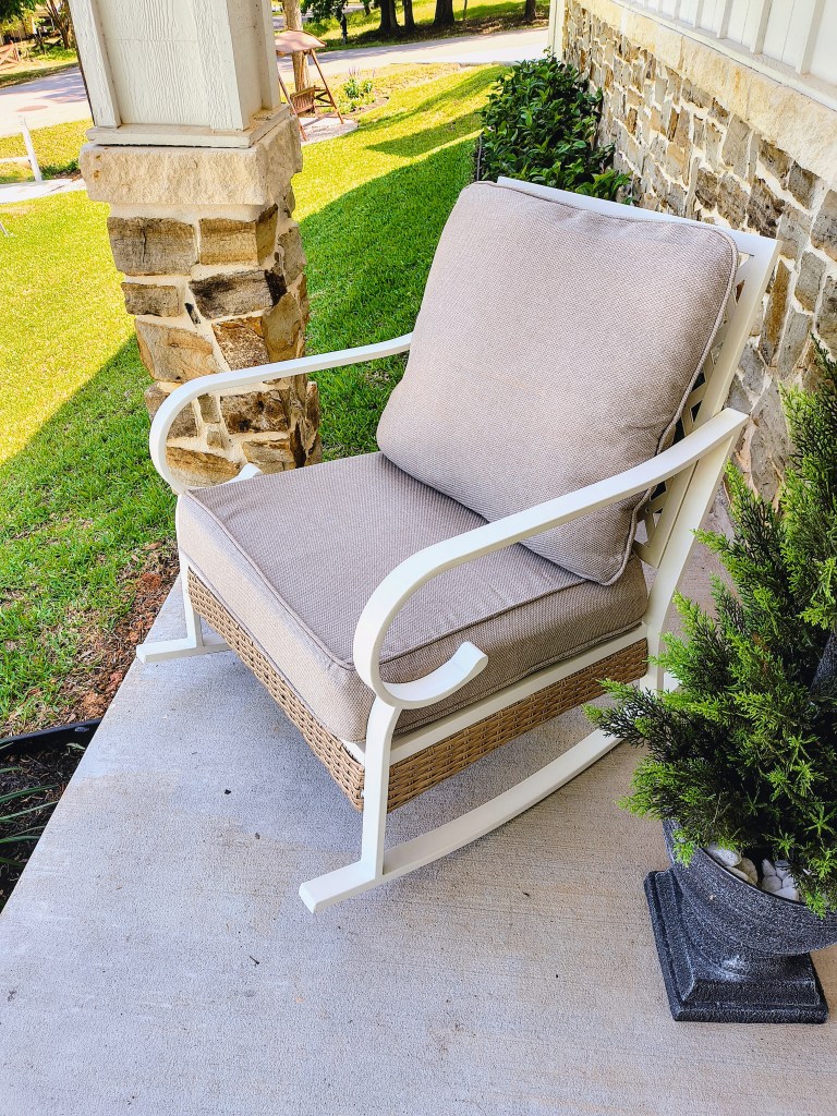 Rocking Chair from the MIXPATIO 6 Piece Patio Furniture Set in White/Beige.
https://amzn.to/442UEMc
acrossthelake.blog